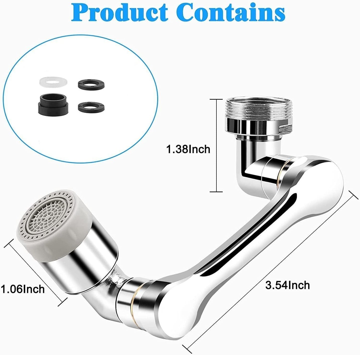 Rotating Faucet/Tap Extender | Stainless Steel | 1180° rotation